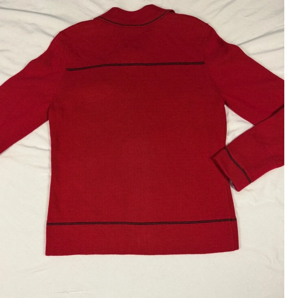 NWT Emma James Red Button Front Cardigan Size PM Cozy Minimalist Staple Academia